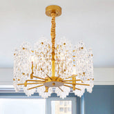 Vintage Brass Chandelier Pendant Light - 6 Bulbs, Round, Clear Glass Decoration - Perfect for Dining Tables - This chandelier light is perfect for anyone who is looking to add a touch of elegance to their home. The brass finish and clear glass decoration give